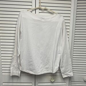 Lauren Ralph Lauren White Long-Sleeve Crewneck Top